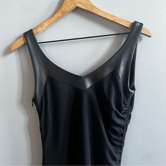 Vintage David Rodriguez Stunning Black Formal Dress Ruched Side Asymmetrical Hem - Picture 2 of 12